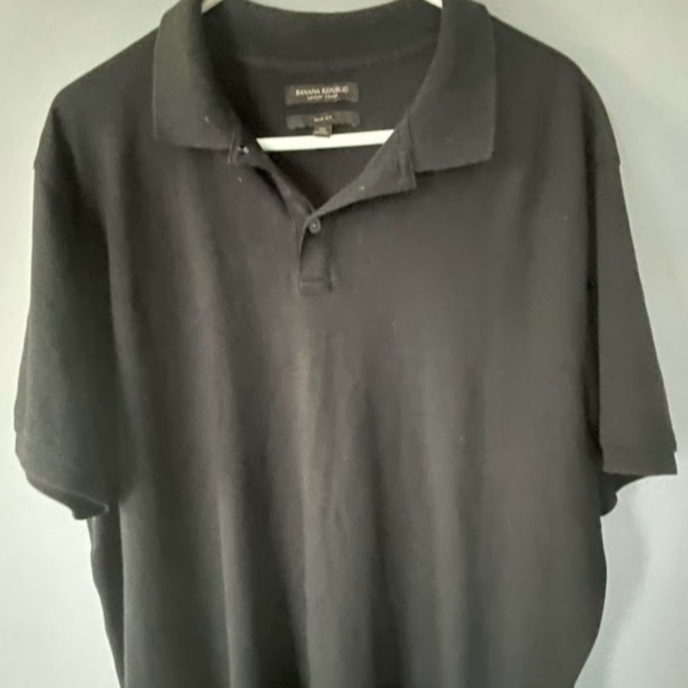 Banana Republic Black Luxury Touch Slim Fit Polo